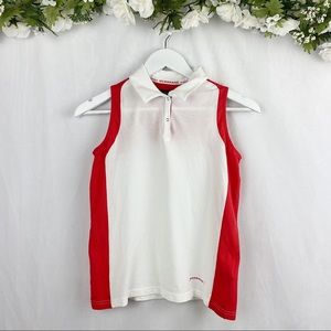 Burberry Women’s Golf Tank Top White and Red Small